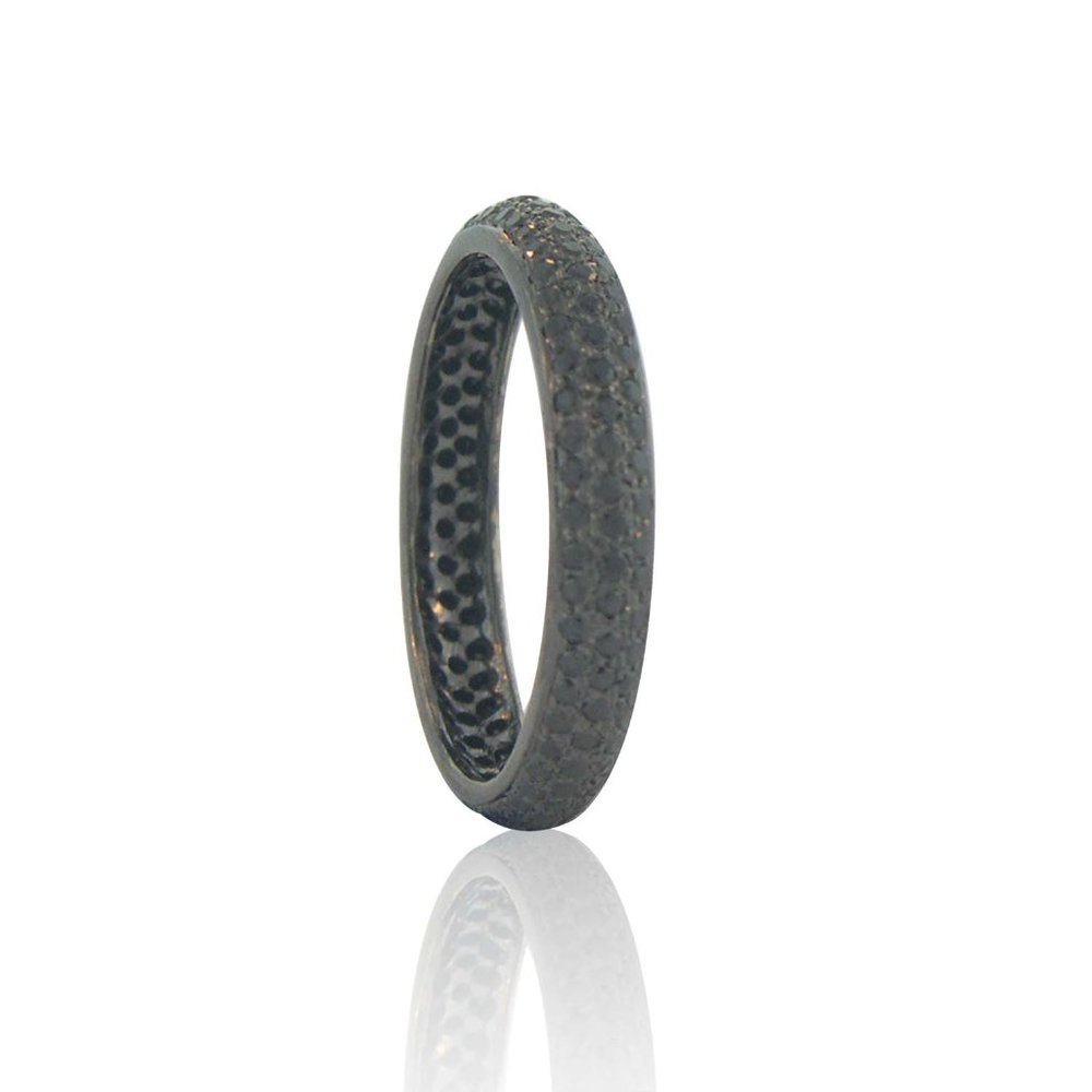 Sethi Couture Rhodium & Black Diamond Tire Band